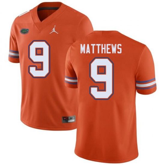 Men's Florida Gators #9 Luke Matthews NCAA Jordan Brand Orange Authentic Stitched College Football Jersey ZOK3462WY